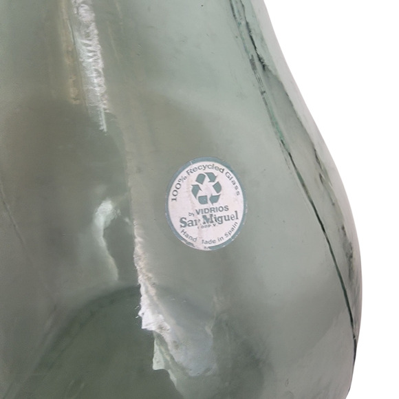 Large Glass Vase Made in Spain Hand Blown Rustic Green Jute Vidrios San Miguel - Picture 8 of 8